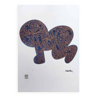Lithographie originale magnifique de Keith Haring en édition limitée des années 1990
