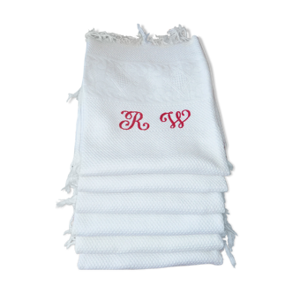 Lot de 6 serviettes en nid d'abeille