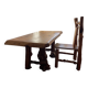 Rustic pine wood table and chair