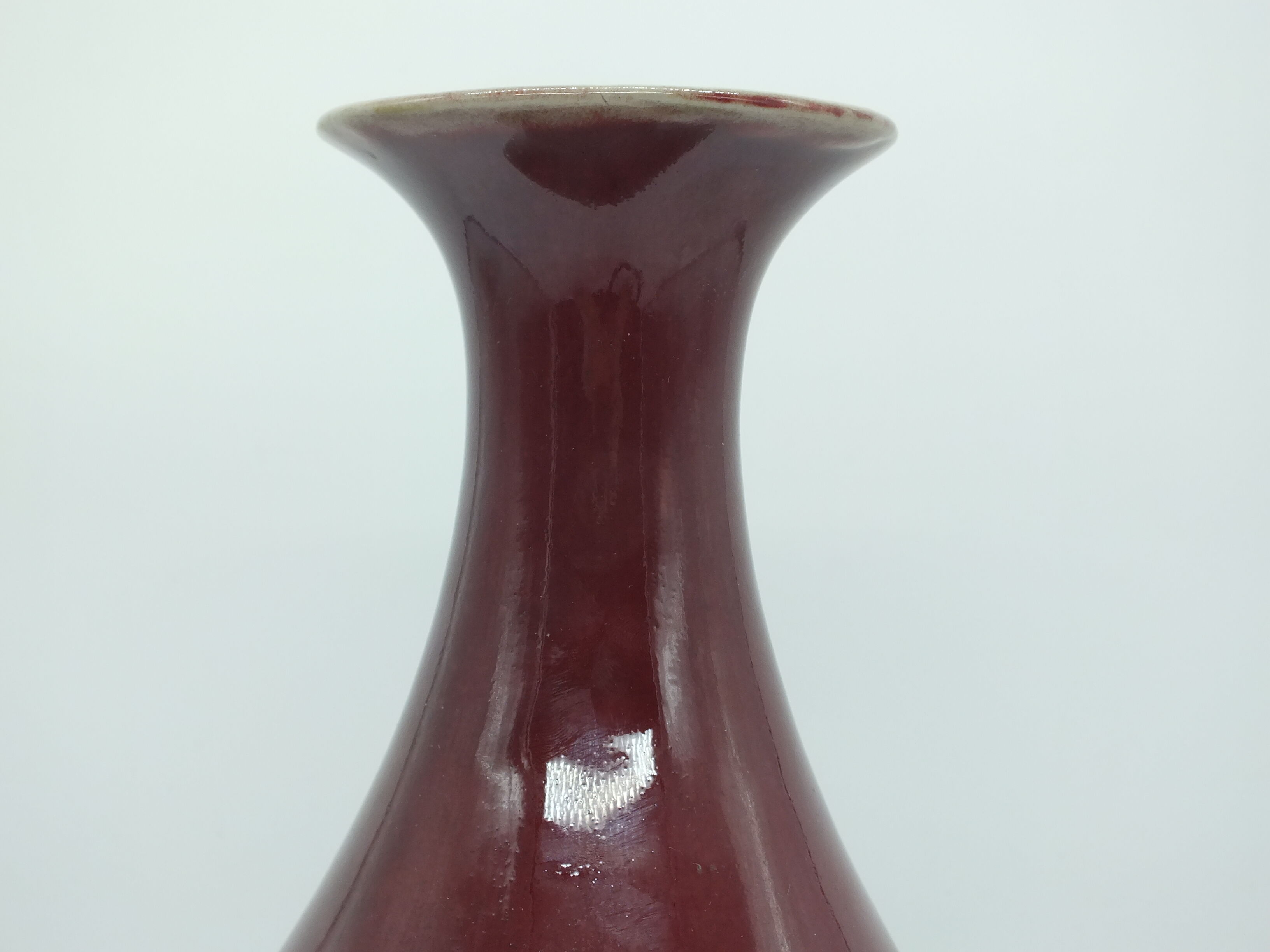 Vase China ceramic ox blood H. 32cm