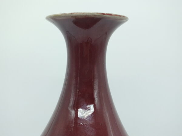 Vase Chine céramique sang de boeuf H. 32cm