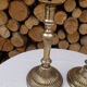 Pair of silver metal candlesticks