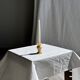 Small vintage candle holder in yellow onyx, H10 D5.5.