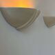 Pair of vintage wall lights, beige porcelain, France 1970