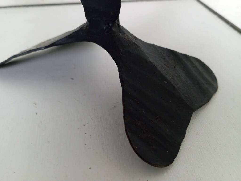 Shabbat candlestick by David Palombo in forged metal