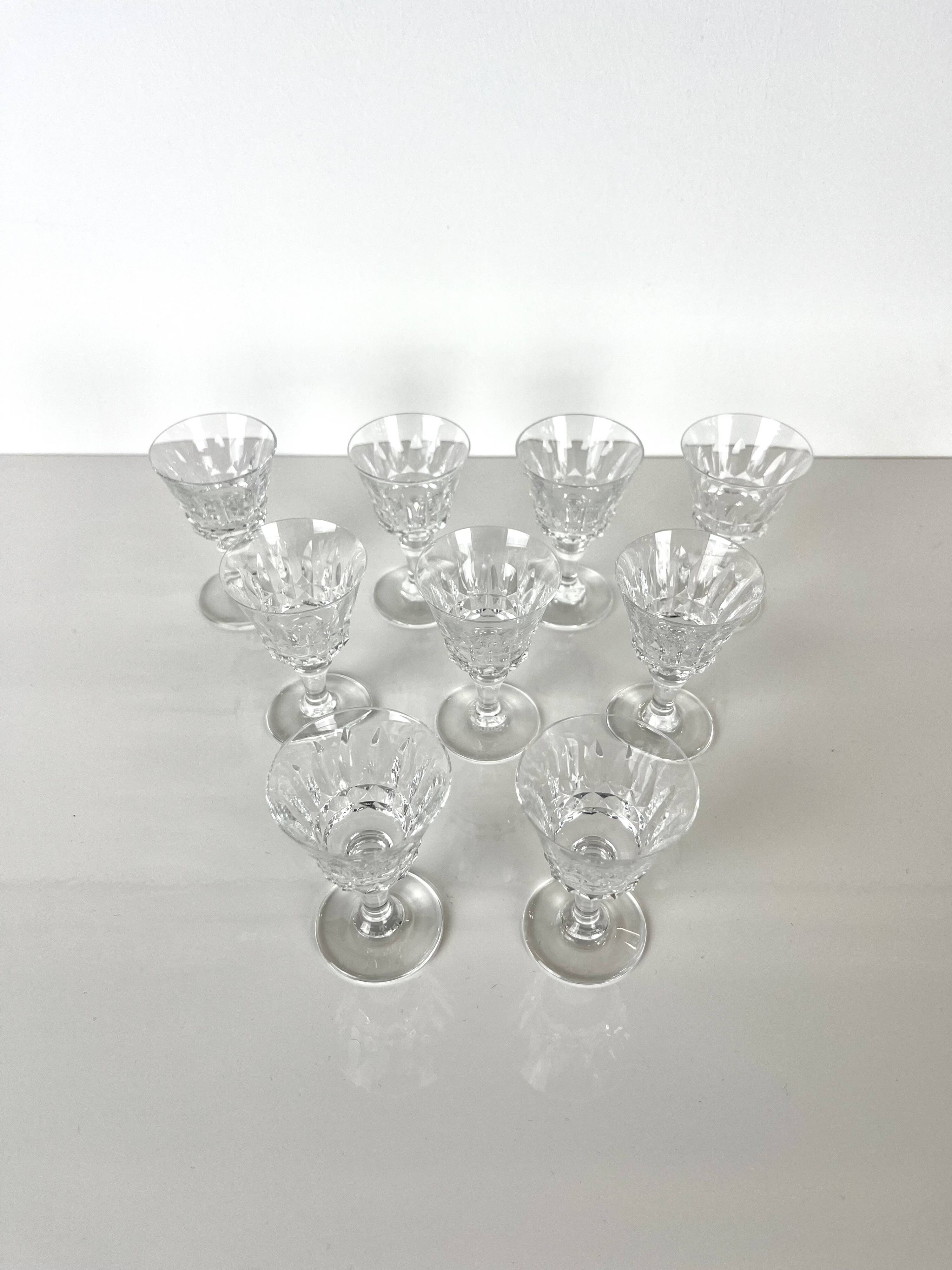 9 baccarat liqueur glasses, piccadilly model