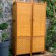Bamboo cabinet woven and modular pine vintage 1960