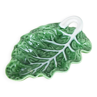 Vintage Ceramic Bordallo Pinheiro Cabbage Leaf Salad Bowl, Portugal 60s