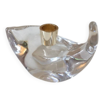 Vintage 1960s crystal candlestick by Schneider France