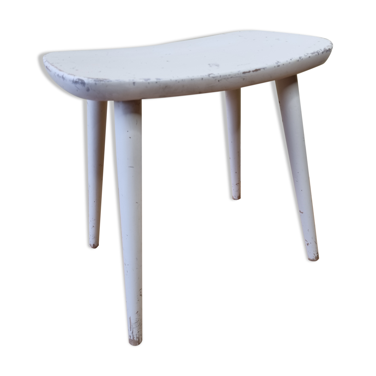 Stool "Pagoda" in solid wood, vintage