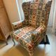 Patchwork wingback chair