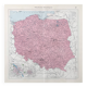 Old map Poland Europe 43x43cm from 1950