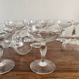10 coupes à champagne anciennes en verre soufflé 19eme