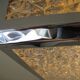 Vintage ceiling lamp with plastic sheets in chomed profiles 46x46 cm