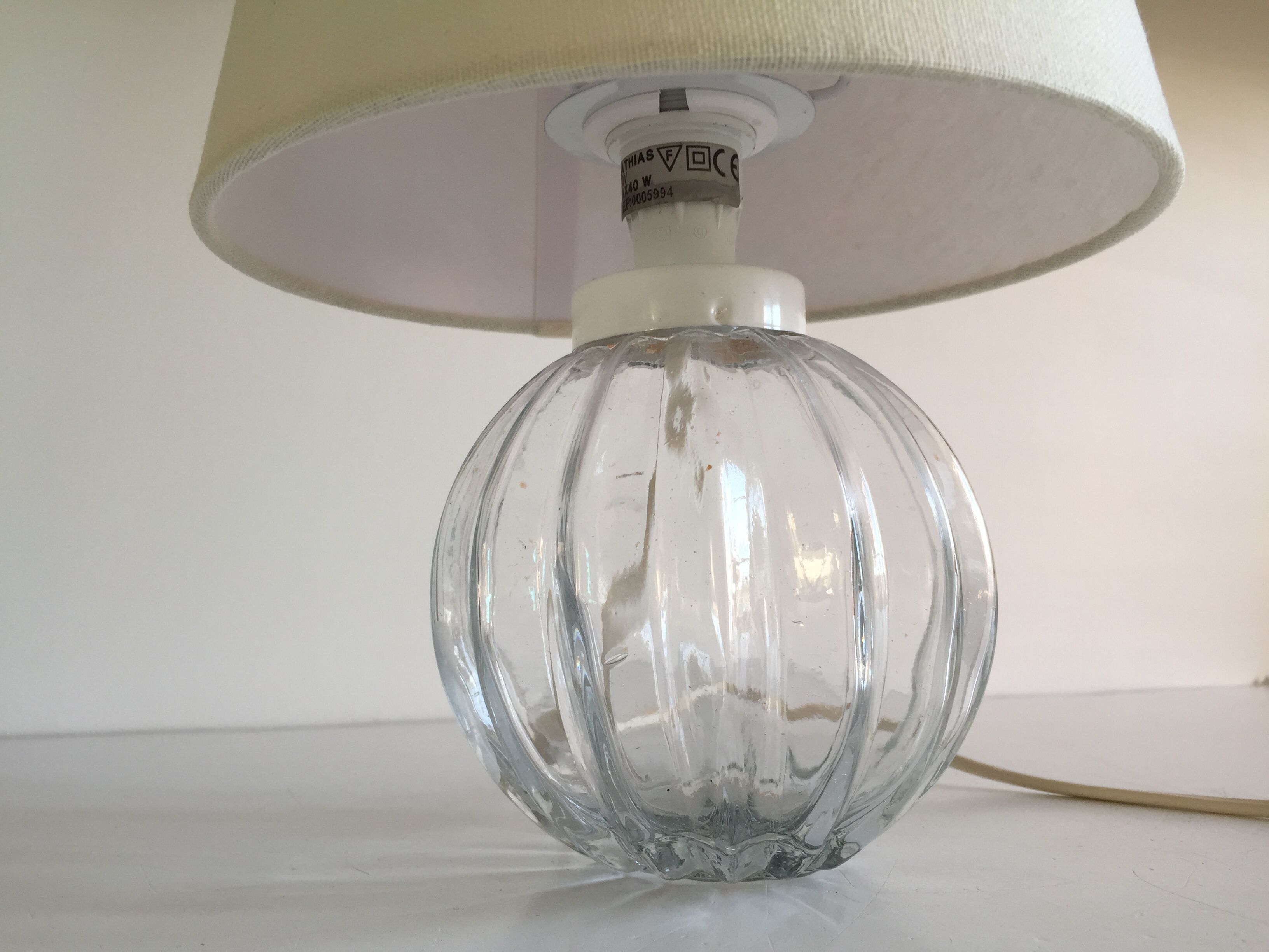 Lamp glass ball blown mathias vintage