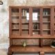 Solid wood display cabinet.