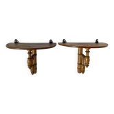 Pair of turned wooden bamboo style harnesses, 1920