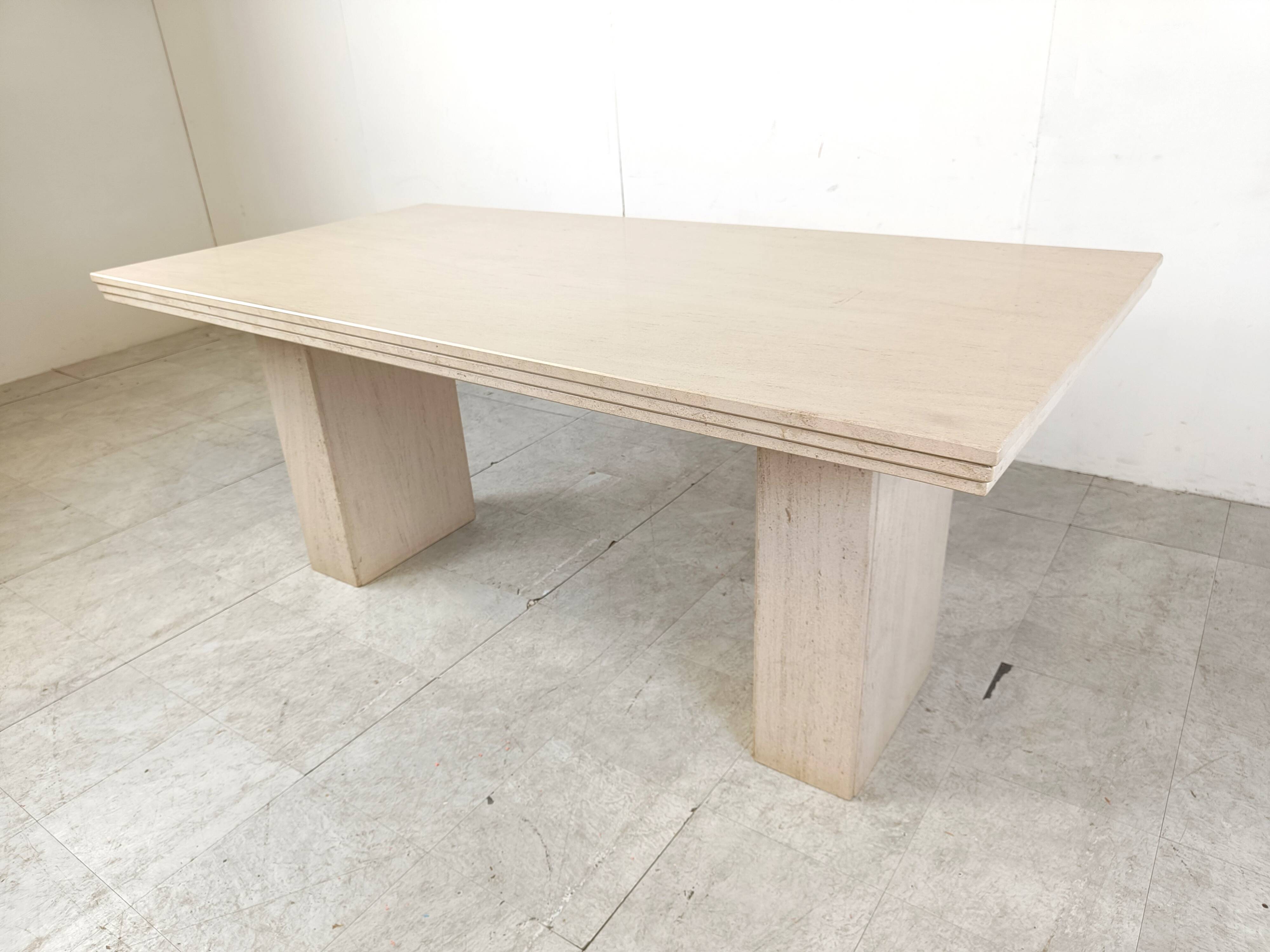 Vintage travertine dining table, 1970s