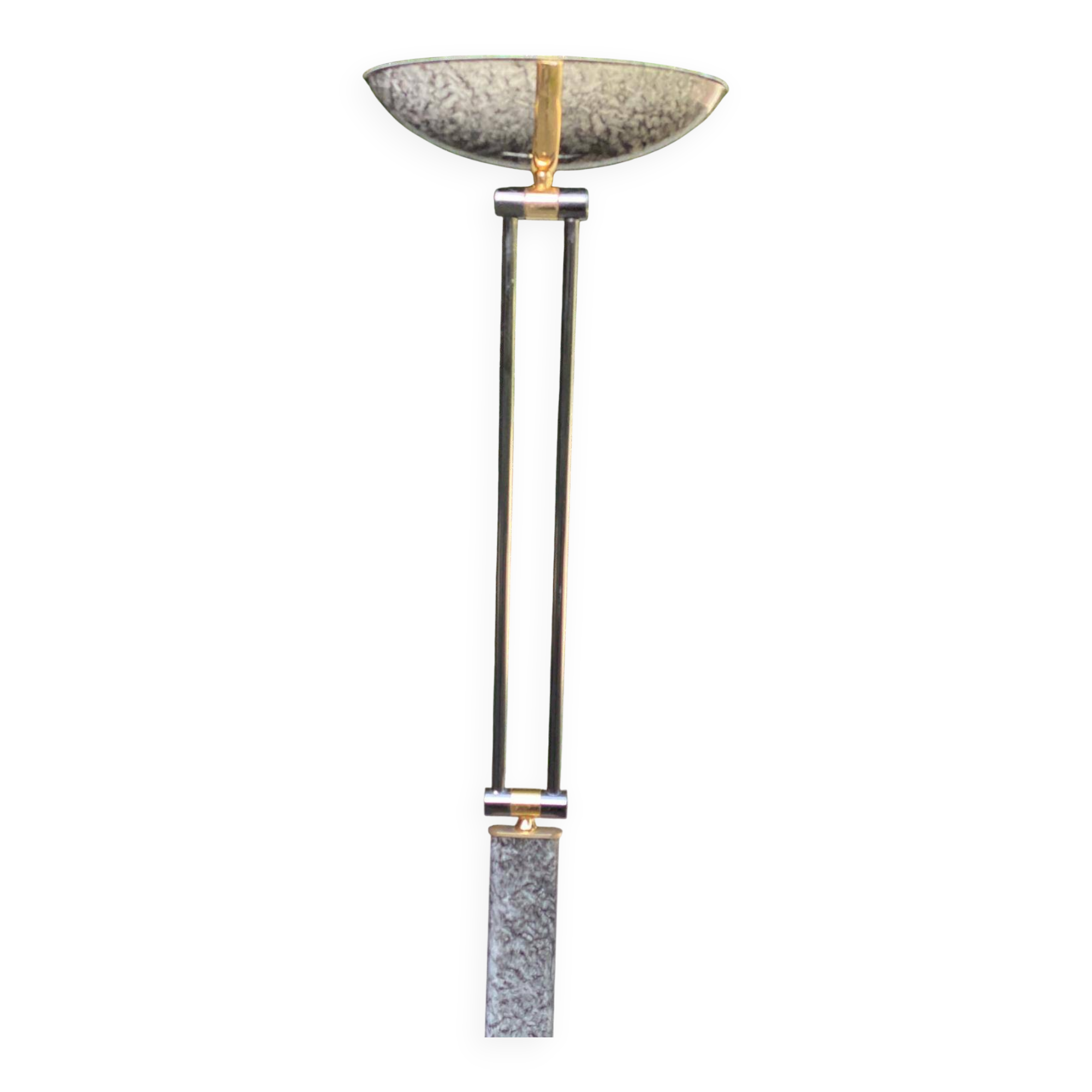 Lampadaire italien vintage effet marbre gris