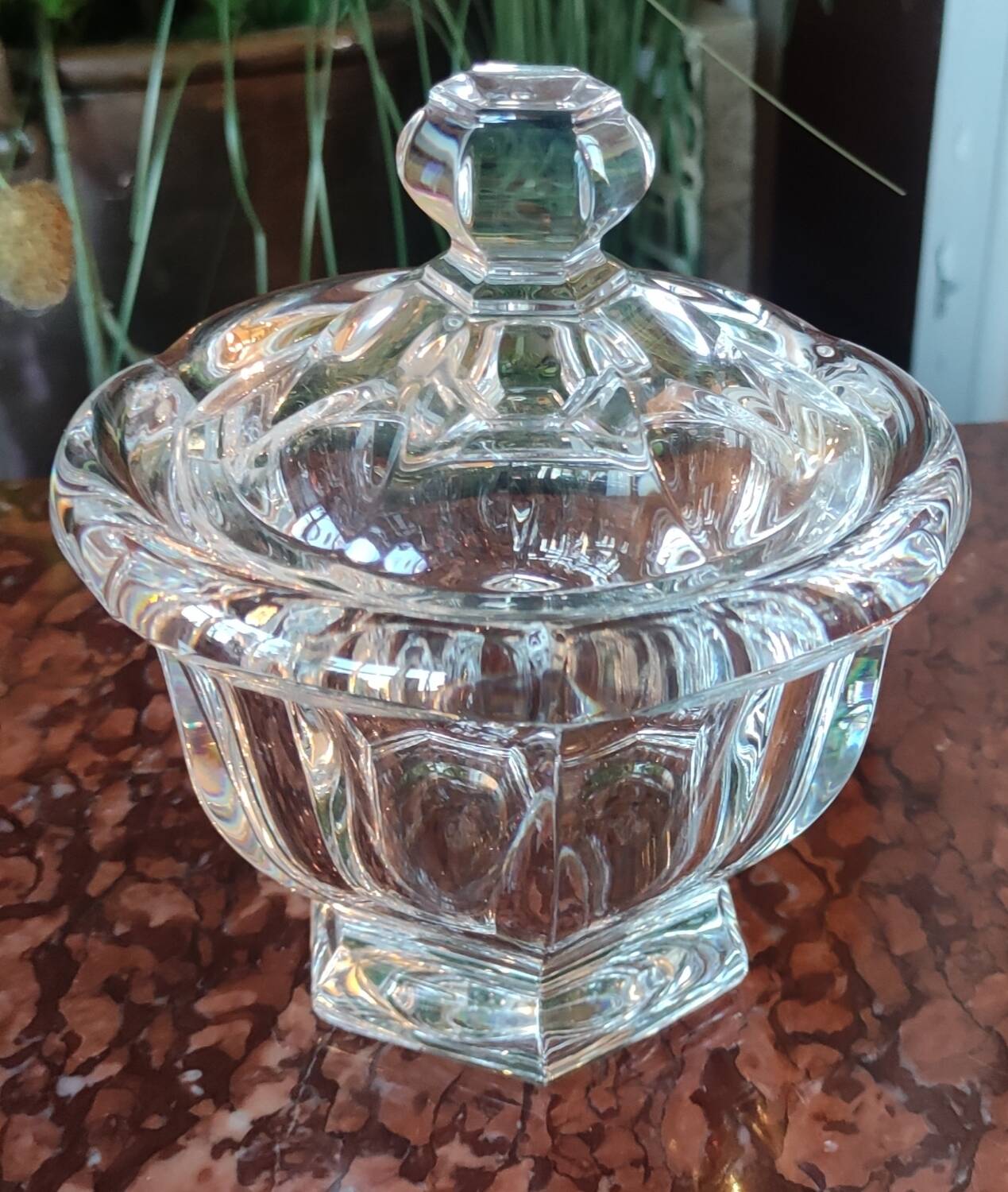 Old Baccarat crystal sugar bowl