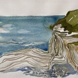 3 paintings: "st jean de luz" (basque country) jean-francois devaliere (1926-2021)