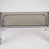 Smoked glass and chrome coffee table 1970