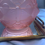 Artdéco ball vase in pink glass