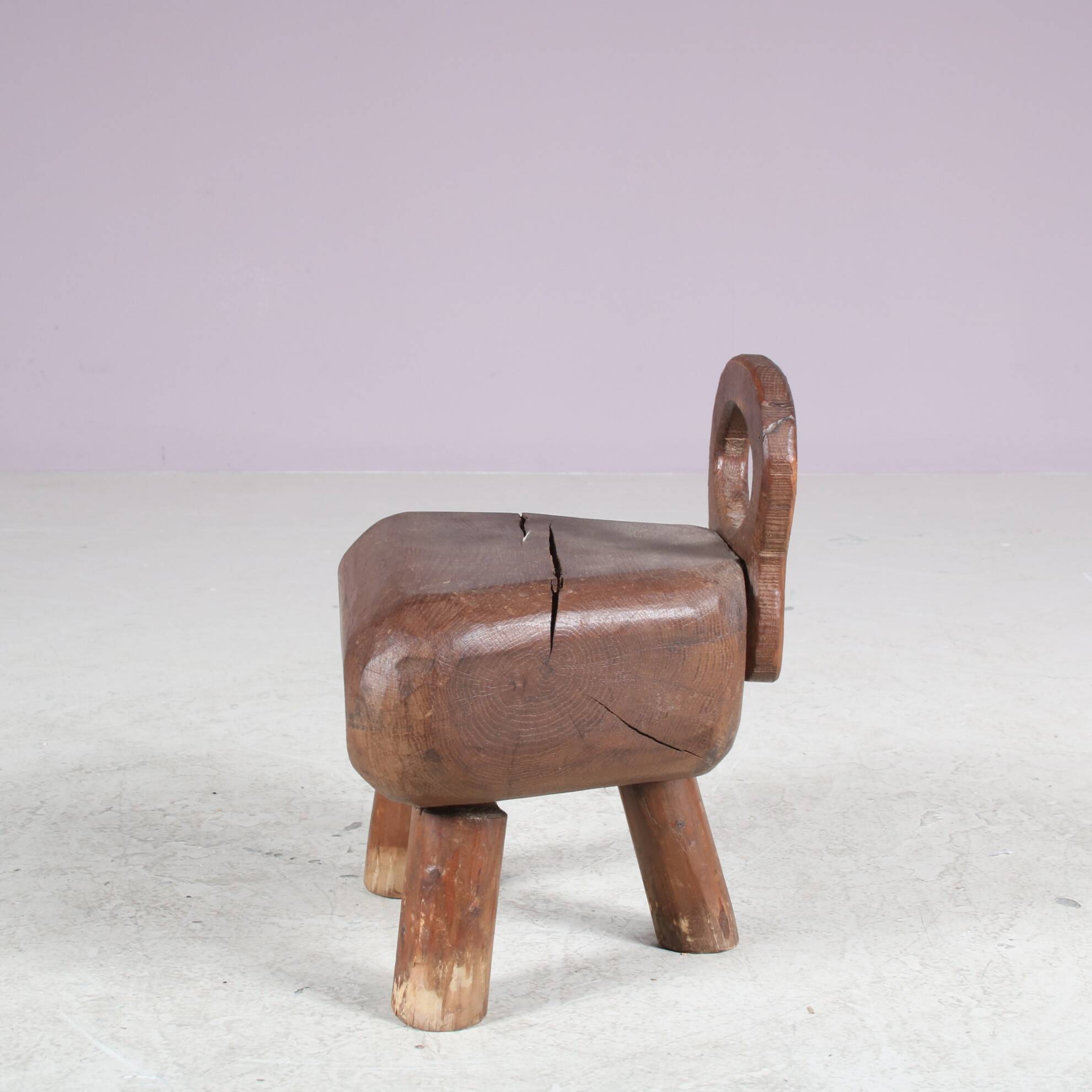 1950s Brutalist milking stool from France