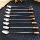 8 vintage bamboo cocktail spoons
