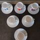Set of 6 mini mobile cups with vintage undercups
