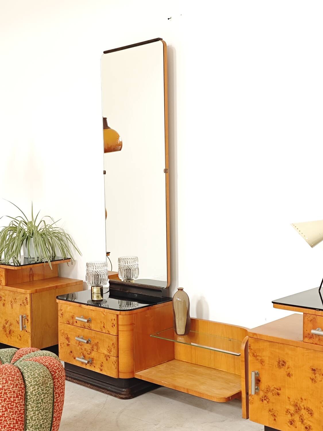 Jindrich Halabala dressing table and bedside tables for Up Zavody 1950