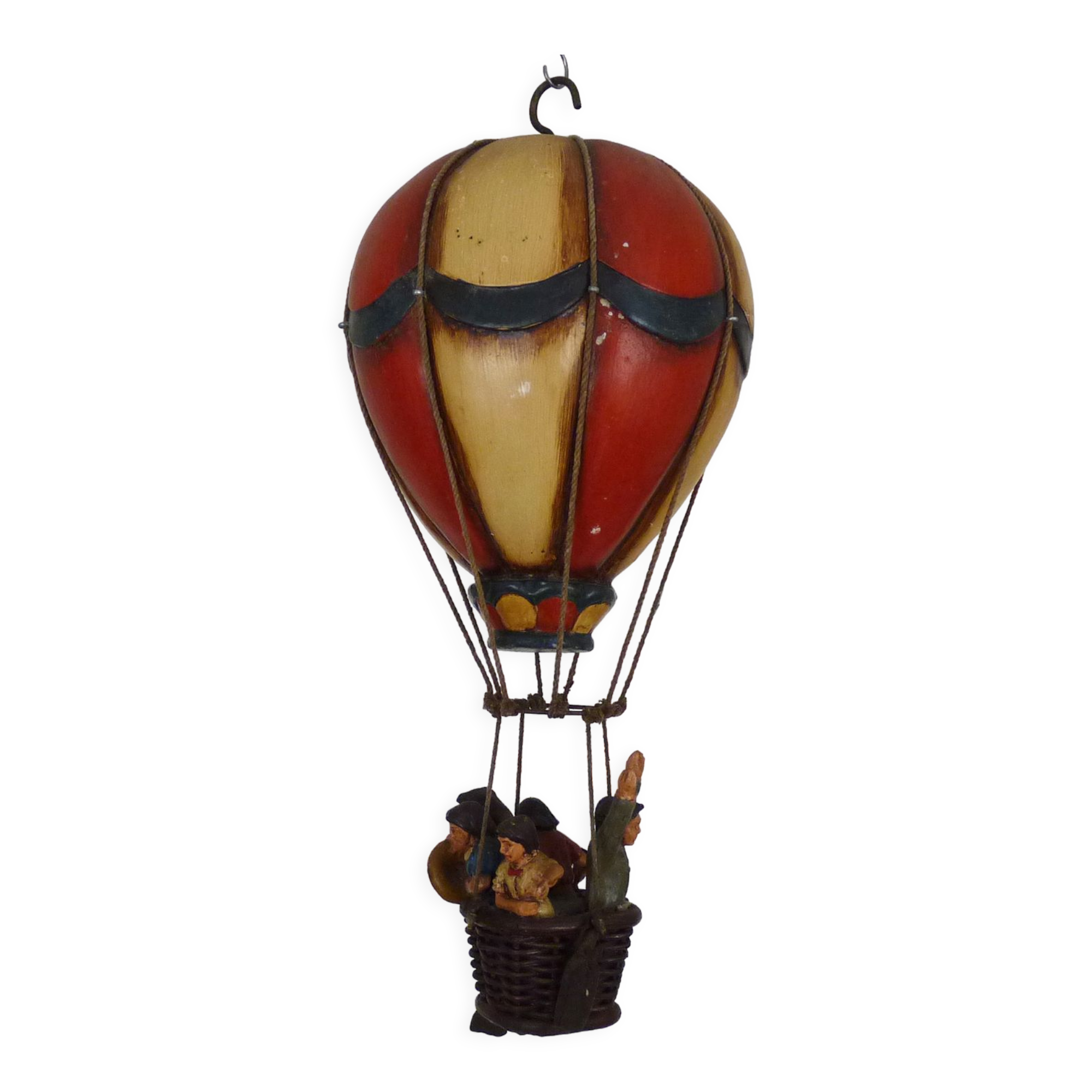 Voluptuous wooden hot air balloon, interior design, eighties