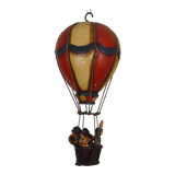 Voluptuous wooden hot air balloon, interior design, eighties