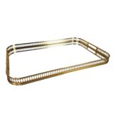 Hollywood Regency tray - brass - glass - Italy - 3rd quarter 20th century