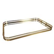 Hollywood Regency tray - brass - glass - Italy - 3rd quarter 20th century
