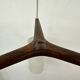 Mid-century design pendant lamp teak and opaline glass , 1970s