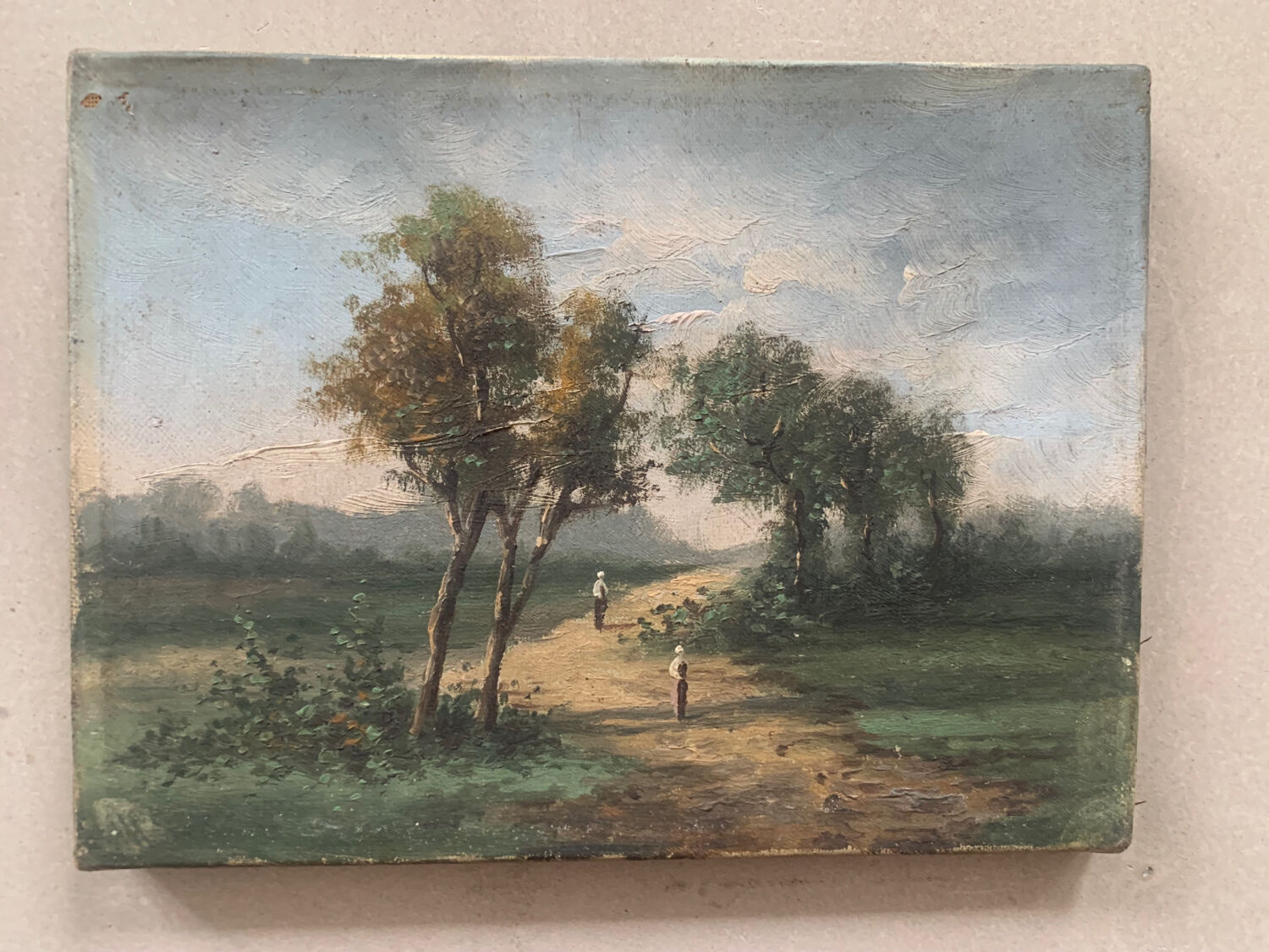 Suite of 3 paintings XIXth