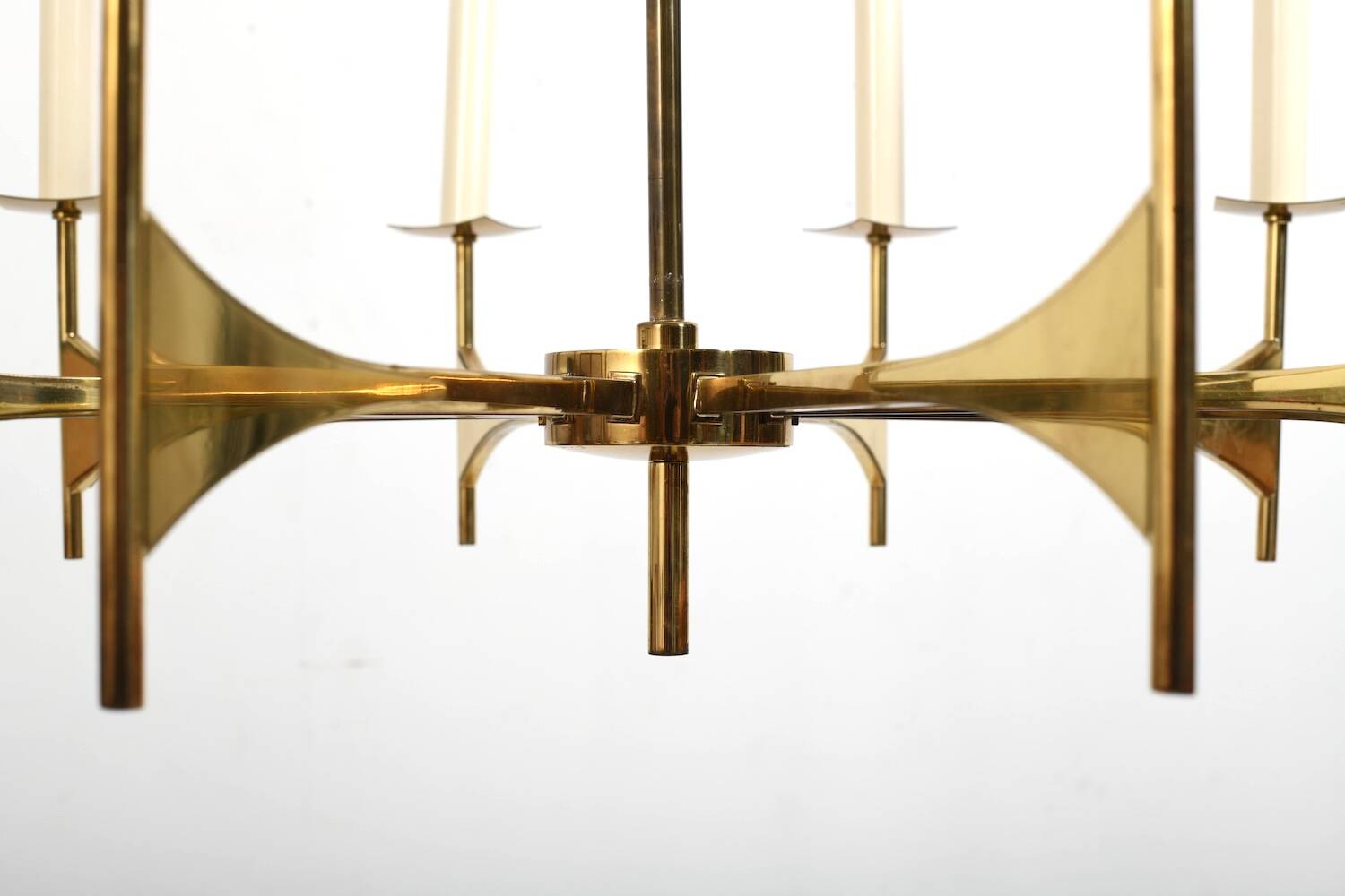 High Quality Ten Armed Brass Chandelier 1960s.
