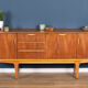 Retro teak 1960s jentique mid century sideboard with folded handles
