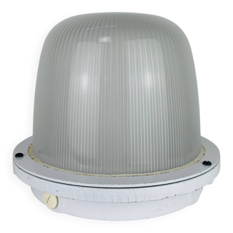 Holophane industrial porthole ceiling light, wall light, 1960s