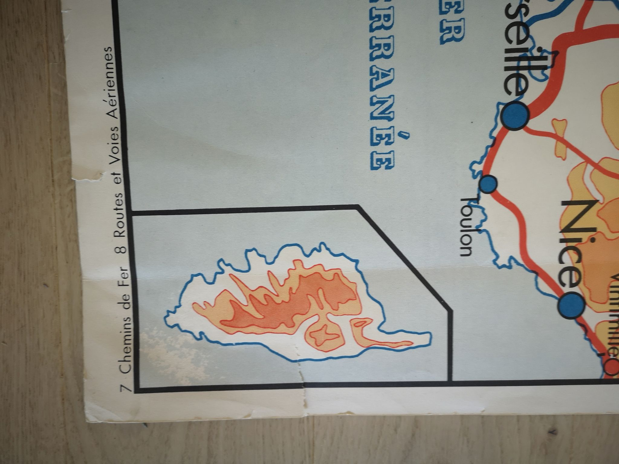 Rossignol school poster from the 50s map of France train railways planes