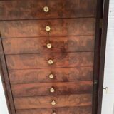 19th century mahogany and veneer cardboard or notary cabinet