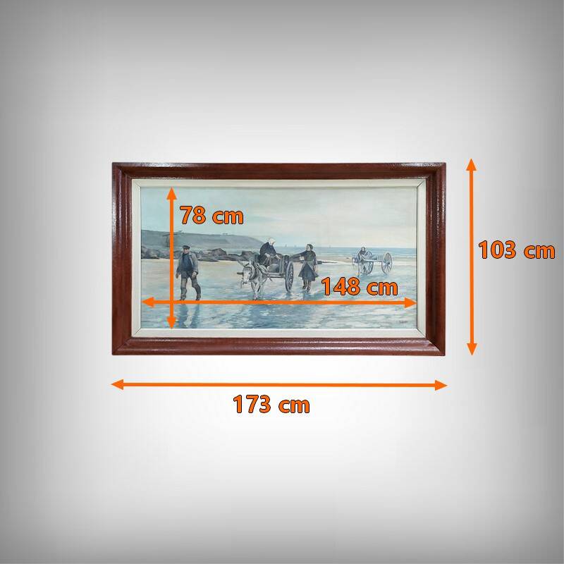 Large Painting “Les Goémoniers”, by A. Le Guen – 1969