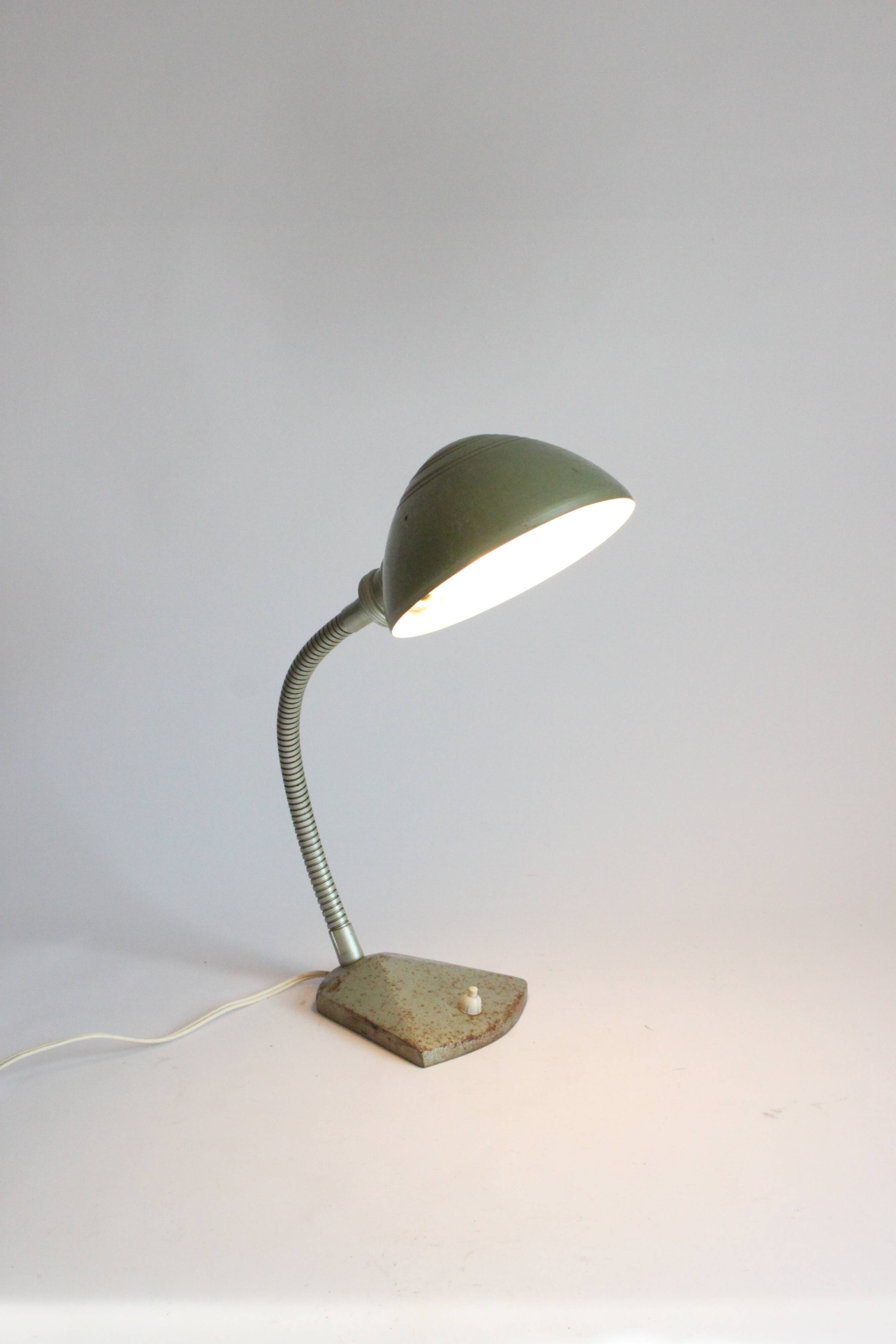 Art deco Gooseneck Desk Lamp By Erpé, Belgium 1930S