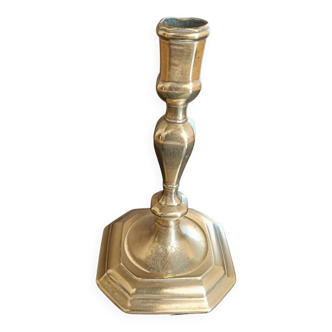 18th century candle holder with coat of arms