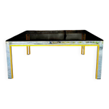 Renato Zevi Chrome and Gold Coffee Table, Italy, 1970s