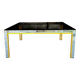 Renato Zevi Chrome and Gold Coffee Table, Italy, 1970s