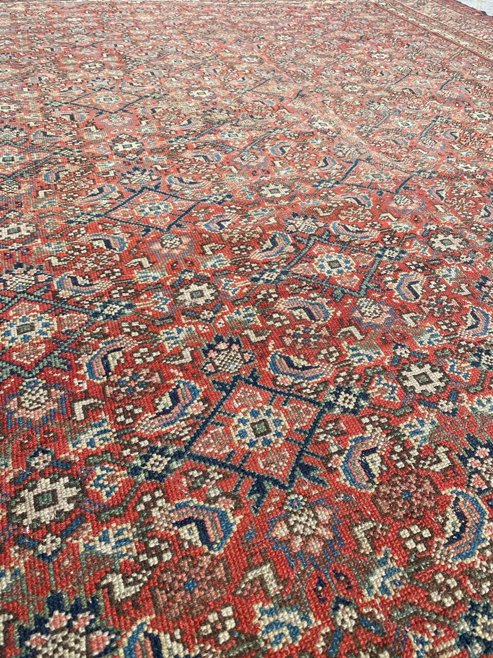 Large old Kurdish Persian carpet Malayer in length 200x490 cm
