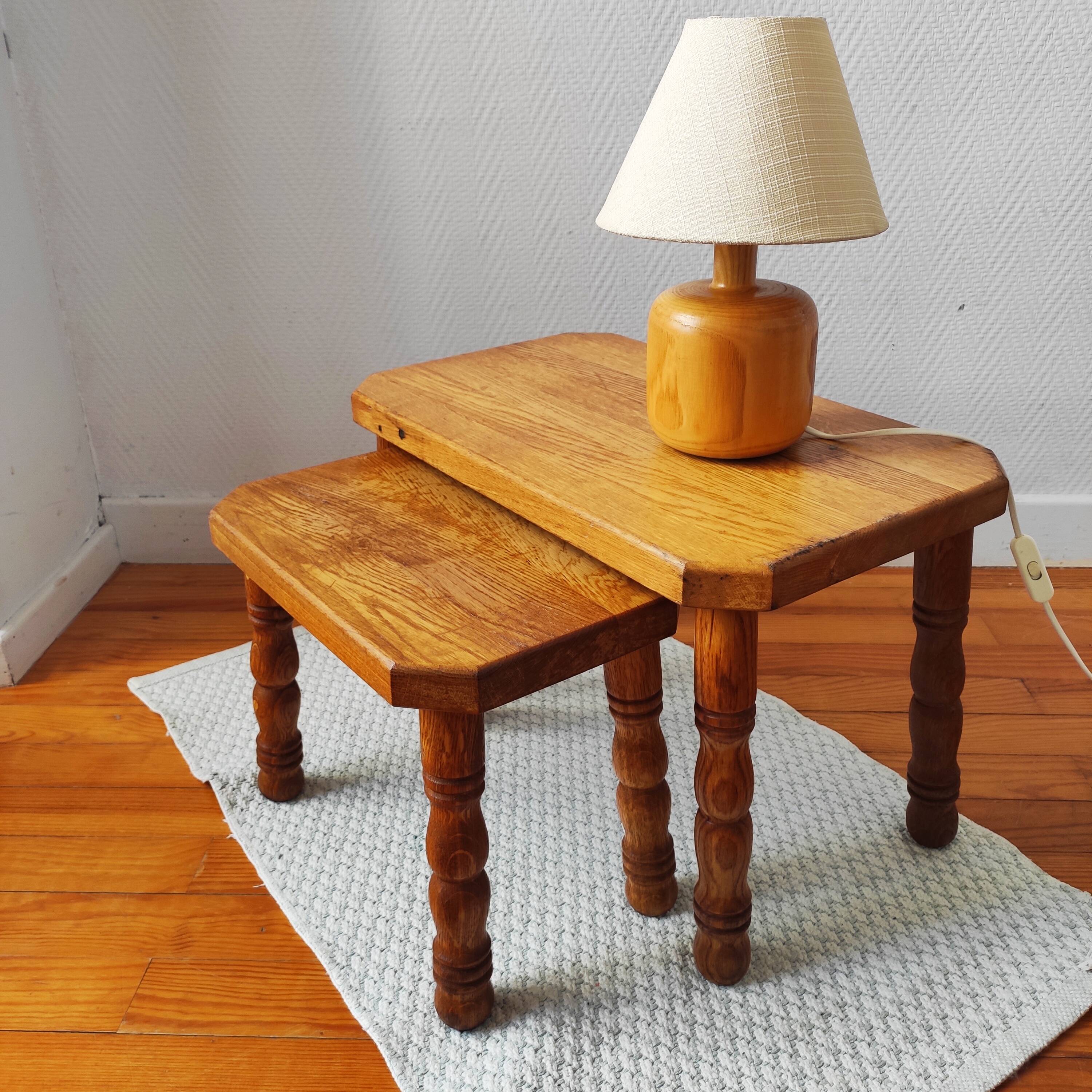Danish nesting coffee tables in solid wood – Vintage