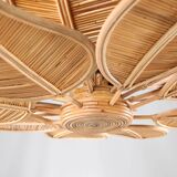 Rattan "leaf" chandelier